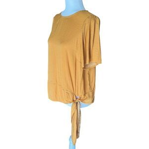 Simply Vera Vera Wang Yellow Side Tie Blouse Size Small